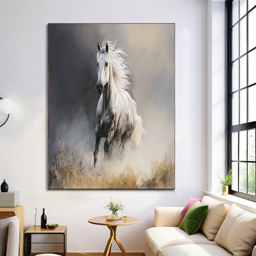 Affiche murale cheval au galop pour relooker un mur de chambre gris
