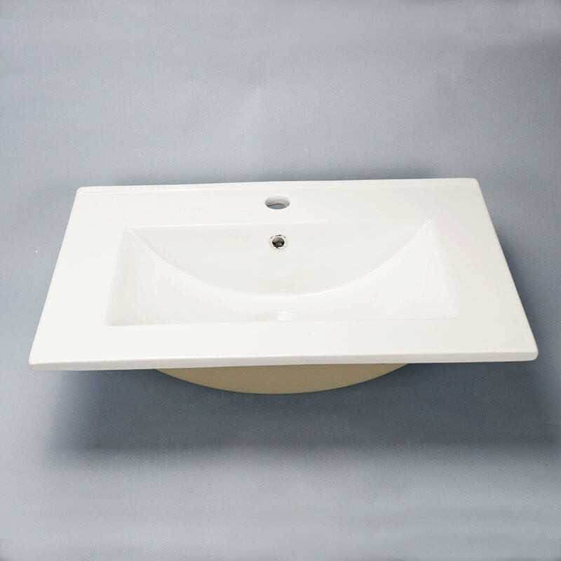 Rue Du Bain City - Lavabo empotrable (cerámica, 61 x 47 cm), color blanco