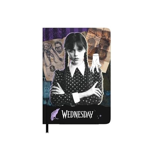 Grupo Erik Cuaderno premium Miércoles Addams - Cuaderno A5 - Bloc de notas A5 | Libreta A5 hojas blancas - Cuaderno de notas - Cuaderno pequeño - Licencia oficial