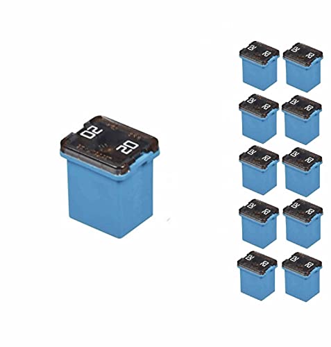 Jcase Fuse Kit Mini Jcase Fuse Assortment Low Profile 20A Fit for Ford Chevy/GM Nissan and Toyota Pickup Trucks Cars and SUVs (10 Pack)