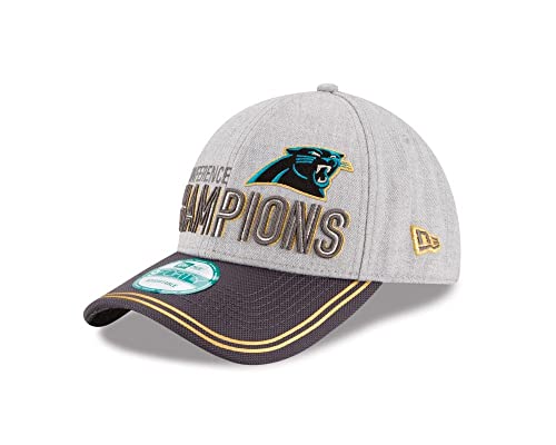 New Era Men's Heather Gray/Graphite Carolina Panthers 2015 NFC Conference Champions Trophy Collection Locker Room 9FORTY Adjustable Hat