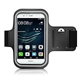 CoverKingz Sportarmband für Huawei P9 Lite - Armtasche mit Schlüsselfach P9 Lite - Sport Laufarmband Handy Armband Schwarz