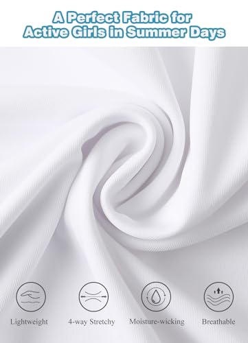 MERIABNY Girls Golf Polo Shirts V Neck Tennis Outfits Tops for Aged 6-132