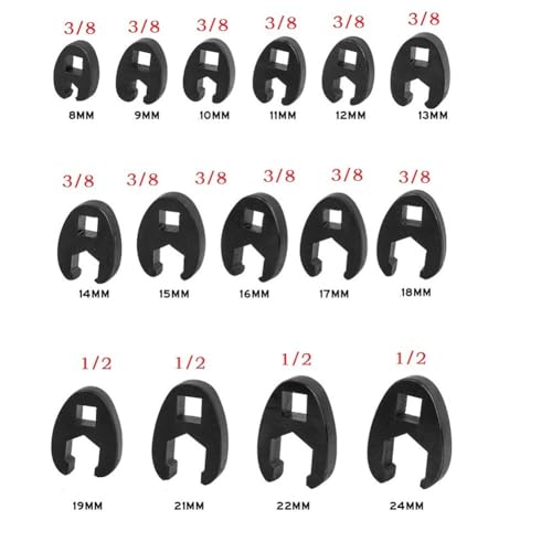 Clés métriques en pied de biche pour desserrer les écrous bloqués en zone étroite 15 pièces - 5