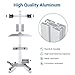 AW Medical Mobile Computer Cart Rolling PC Stand Desk Workstation Dual Monitor Mount with Wheels Adjustable Keyboard Tray CPU Printer Holder for Hospital Clinic School Office Silver