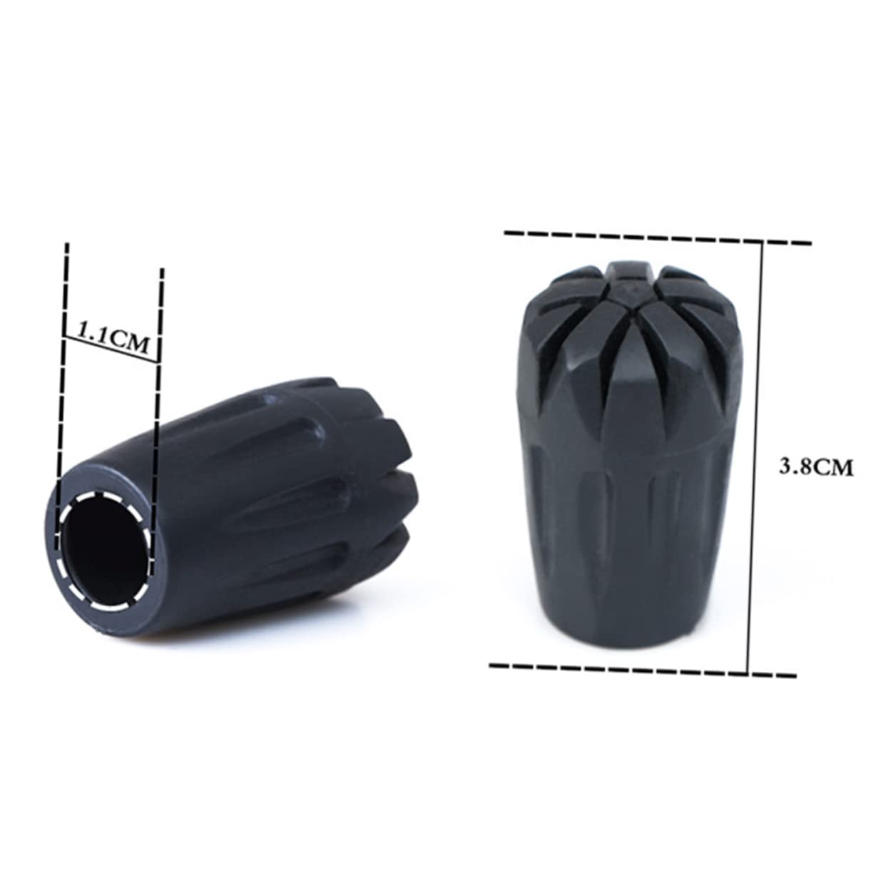 VANZACK Trekking Poles Tip 8pcs Hiking Pole Protectors Rubber Tip Covers for Walking Sticks Trekking Cane Protector