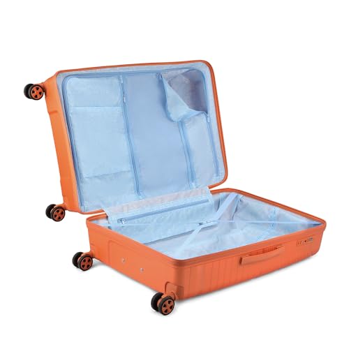Image of Skybags Polypropylene Skylite Check-in Trolley Bag, 77cm | Large Hard-Sided Luggage for Travel with Smooth 8-Spinner Wheel & TSA Lock | 5-Year International Warranty - Orange
