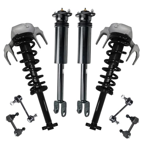 Image of Detroit Axle - 8pc Struts Shocks Kit for 2003 2004 2005 2006 2007 Cadillac CTS, 2 Front Struts and Coil Spring 2 Rear Shock Absorbers 4 Front Rear Sway Bars Replacement Suspension