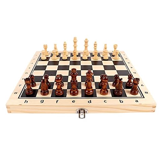 Schackset Trä Magnetic Folding Schackbrädeset för Barn Vuxna Nybörjare (34x34cm(13x13in))