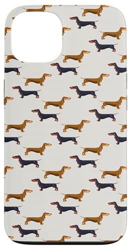 かわいいダックスフント柄ソーセージ犬好きデザイン スマホケース iPhone 13 用