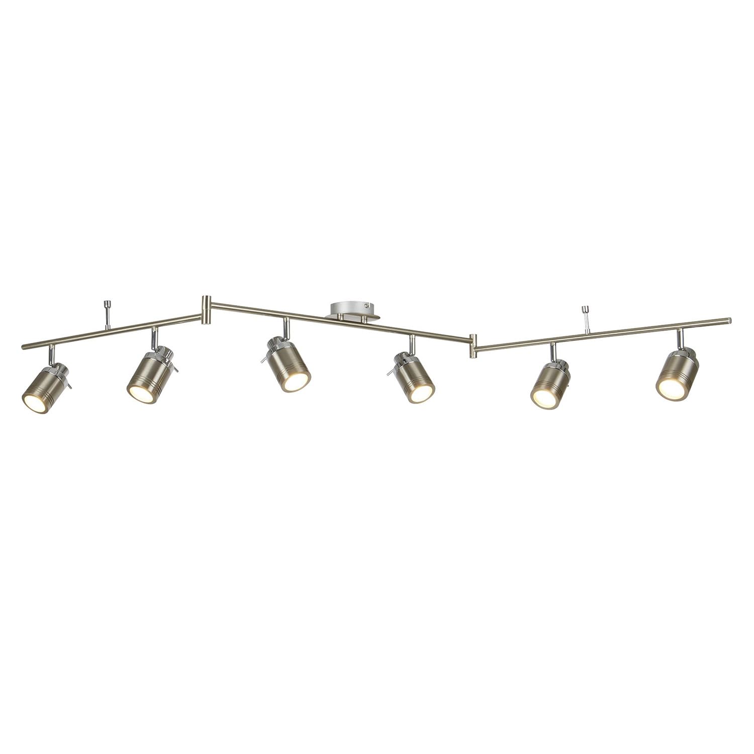 Searchlight Lighting Satin Silver Searchlight 6606Ss Samson Light Ceiling Bar Spotlight Size 6