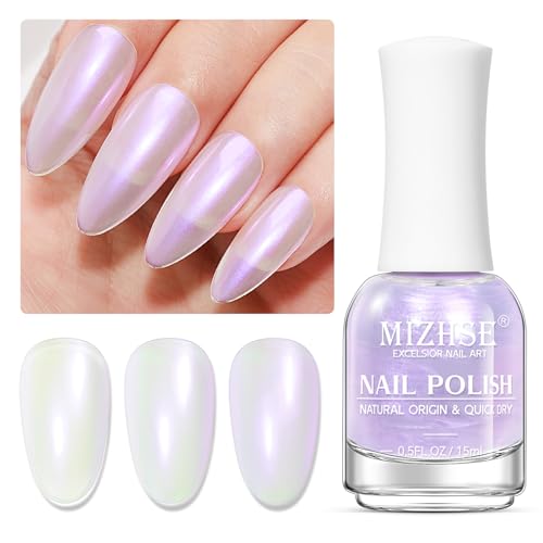 MIZHSE Holografisches Glitzer Nagellack Schnell Trocknend Regenbogen Glänzend Langanhaltend für Zuhause und Salon (005)