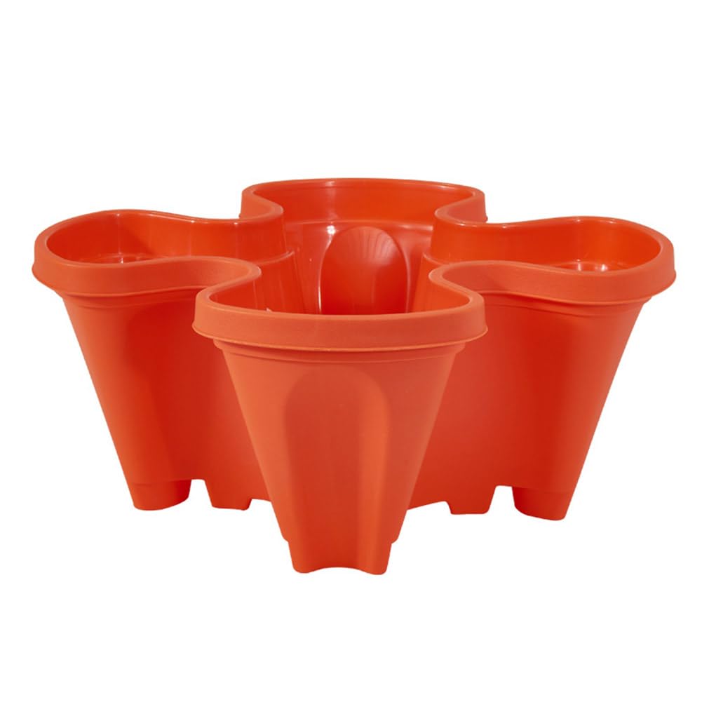 MTICYL Vertical Planter 5 Tiered,Stackable Planters for Strawberry Herb Flower and Vegetable Stacking Garden Tower Gardening Pots with Removable Wheels and Bottom Indoor Outdoor