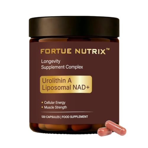 Urolithin A Supplement with NAD+ High Potency Longevity Formula Mitochondrial Support for Healthy Aging Energy & Muscle Strength 120 Capsules - 2 Month Supply