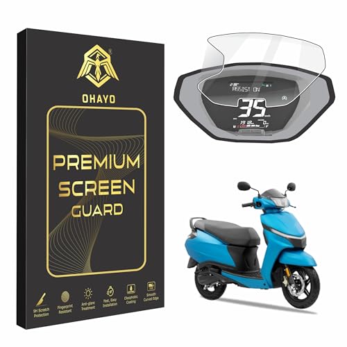 Image of OHAYO Screen Protector Compatible with TVS Jupiter 113 2025 Facelift with Button | Compatible with SMARTXONNECT Disc & Drum Variants 2025 & 2026 | Digital TFT Meter Instrument Cluster Display Guard | 9H Hardness, Military Strength, Scratch Resistant, Bubble Free, HD Clear, Water Repellent | Not Tempered Glass