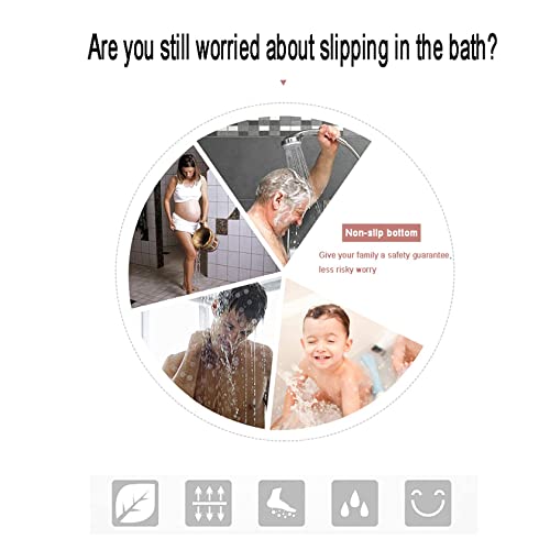 NINIANG Viertelkreis Badematte und Fächerförmige Duschvorleger Set 2 Teilig rutschfest Waschbar Wasseraufnahme Schnelle… – Bild 7