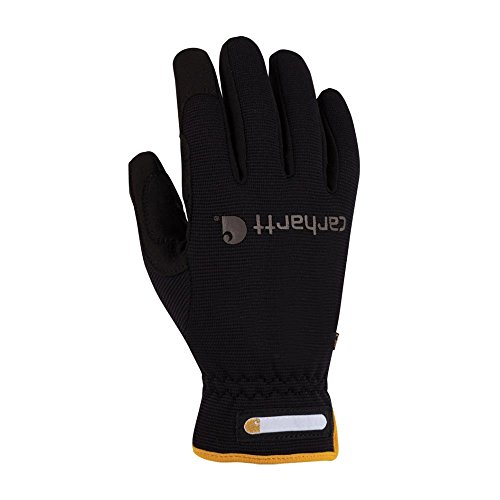 Carhartt Men's Work Flex Spandex Work Glove with Water Repellant Palm, Black, Large