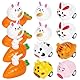 12 Stück Aufziehbare Hasen mit Karotte Set, Osterhasen als Mitbringsel, Kinder Ostergeschenk Aufziehspielzeug, Spielzeugauto Aufzugsauto Fahrende Hasen, Party Mitgebsel ideal für Jungen Mädchen