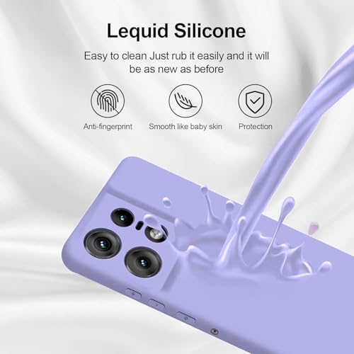 Image of DIZORO Microfiber Candy Case Compatible for Motorola Edge 50 Pro 5g Smooth Touch Cushion Liquid Soft Silicone Gel Rubber Phone Cases Non-Slip Full Body Protective Shockproof Back Cover (Purple)