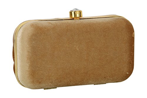 Image of TOOBA Handicraft Women's Embroidered Clutch Purse | Designer Handbag with Golden Floral & Pearl Work | Wedding, Cocktail, Party & Bridal Gift Bag for Women & Girls