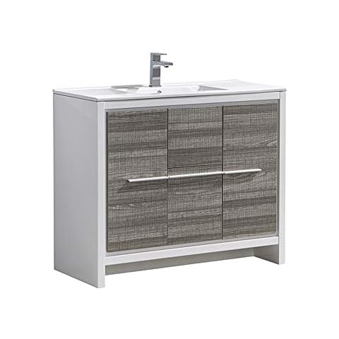 Fresca Allier Rio 40" Ash Gray Modern Bathroom Cabinet w/Sink Cover