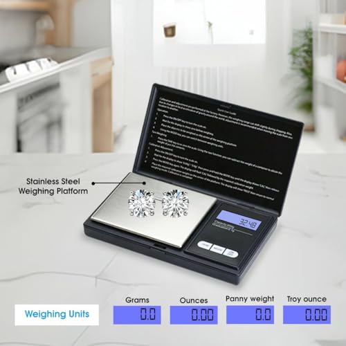 Image of Digital Kitchen Weighing Scale 300 x 0.01g Precision | Mini Electronic Weight Machine for Home & Food | Compact Gram Weighing Machine with LCD Display for Cooking & Diet Use