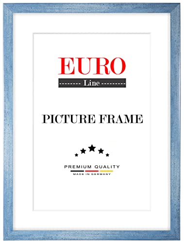 euroline35 marco de fotos sobre medida para los cámara 47 cm x 10 – 150 cm, creación sobre medida del marco de madera (MDF, incluidos cristal acrílico tratado antirreflejos y parte trasera (MDF, anchura del marco: 35 mm, madera, Bleu clair flou, 47 x 143 cm format d'image