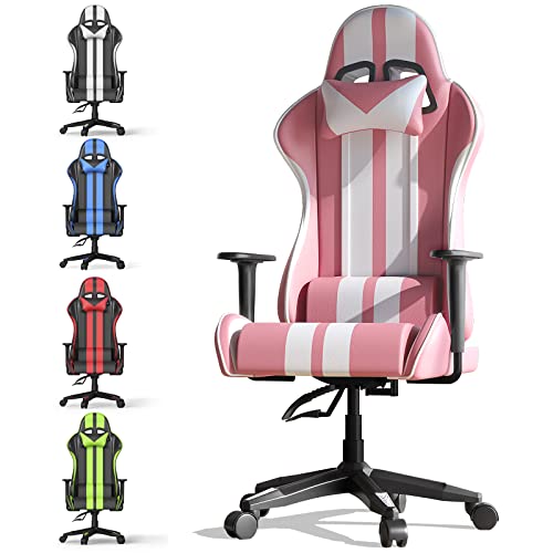 Sedia Da Gaming Bigzzia Con Riscaldamento - Ergonomica, Reclinabile, Supporto Lombare, Rosa