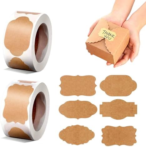 Cofvetia 300 Kraft Etiketten - Selbstklebende Aufkleber 30x50mm Für Geschenke