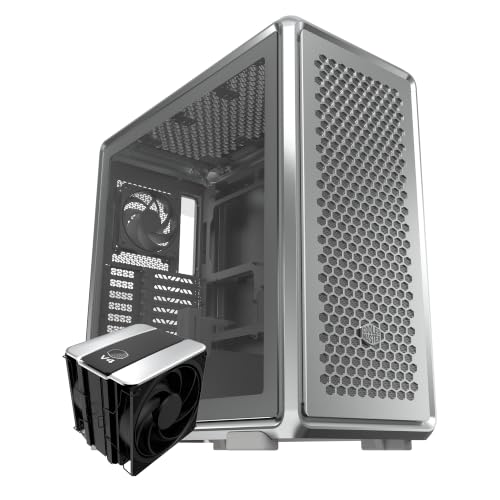 Image of Cooler Master MasterFrame 600 Mesh Silver Aluminum ATX Mid-Tower PC Case + V4 Alpha 3DHP CPU Air Cooler High Airflow Bundle