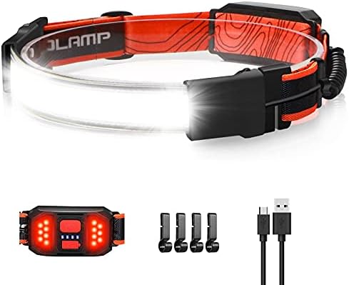 LED Headlamp, USB Rechargeable Hard Hat Light, 230° Broadbeam Headlight