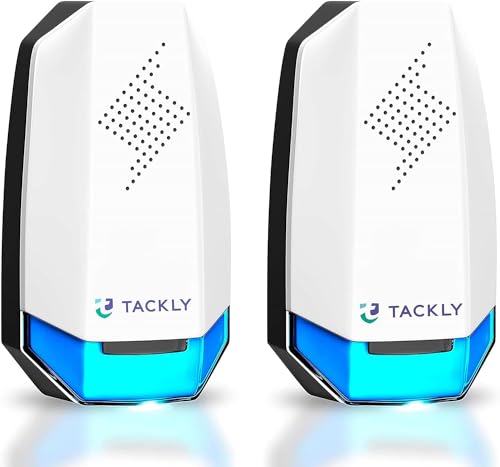 TACKLY Repelente ultrasonico plagas x2 - Repelente ultrasonido antimosquitos Moscas cucarachas Ratas Hormigas arañas - Anti Mosquitos electrico - Enchufe ahuyentador Interior Exterior