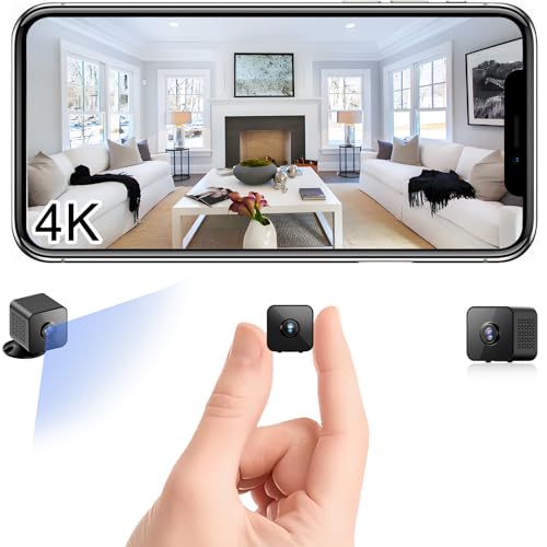 4K Mini Security Camera, WiFi Wireless Camera Small Portable HD Nanny Cam with Motion Detection, Cloud & SD Storage, Night Vision,Wide Angle,Can No Need WiFi Cams Micro Cameras for Home Indoor Outdoor