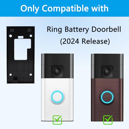 No Drill Doorbell Adhesive Mount Compatible with Ring Battery Doorbell , Doorbell Backplate Mounting Bracket for Apartme - Additional View