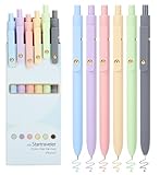 FIOVER Colored Pens, 6 Pack Colorful Gel Pens, Medium Point 0.7mm, Smooth Writing Journaling Supplies Multicolor Ballpoint for Journaling, Drawing, Doodling, and Note Taking (Multiple Colors)