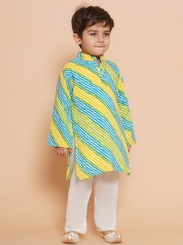 Image of AJ DEZINES Kids Ethnic Wear Cotton Printed Kurta Pyjama Set For Boys