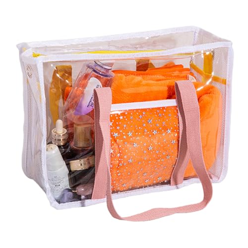 Generisch Bolso de playa transparente - Bolso bandolera grande para mujer, bolso de compras | Bolsa transparente con bisagra de moda para nadar, bolsa de playa transparente, bolsa de compras, viajes
