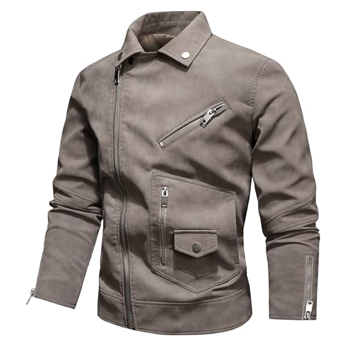 Chaqueta Bomber Ligera de Cuero para Hombre miniatura 1