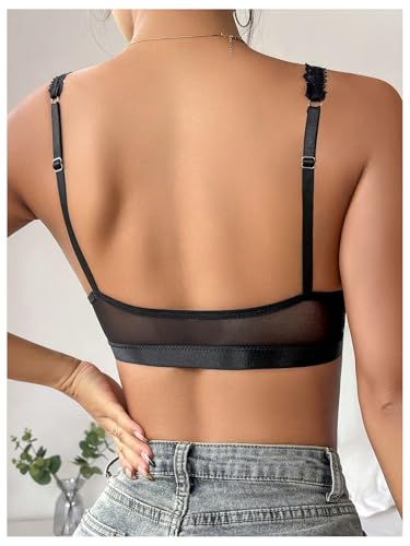 Image of SOLY HUX Women's Lace Bras Deep V Neck Wireless Bra Comfort Everyday Bralette