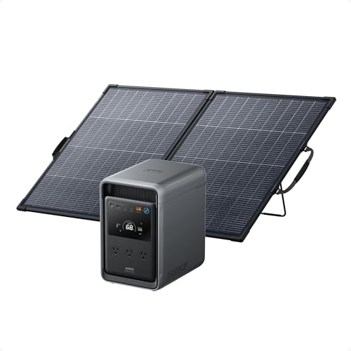 Image of Anker SOLIX S2000 Portable Power Station with 200W Bifacial Solar Panel, 1,500W Solar Generator, Up to 35-Hour Fridge Backup, 2,010Wh LFP Battery for Home Backup, Power Outages, and Camping