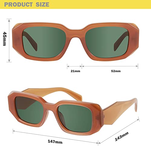 Image of mosanana Trendy Rectangle Sunglasses for Women Men-Goulding