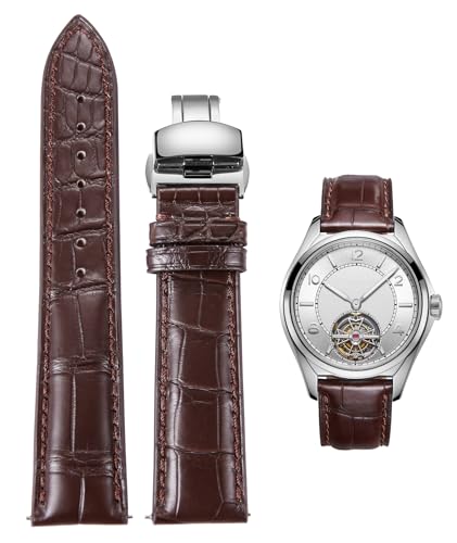 Bracelet montre en cuir véritable alligator BINLUN 18mm 20mm 22mm 24mm à libération rapide