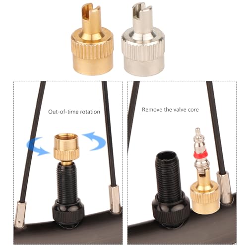 10 Piezas Tapas de Válvula para Neumáticos en Cobre con Cabeza Ranurada para Coche, Motocicleta y Bicicleta de Carretera miniatura 2