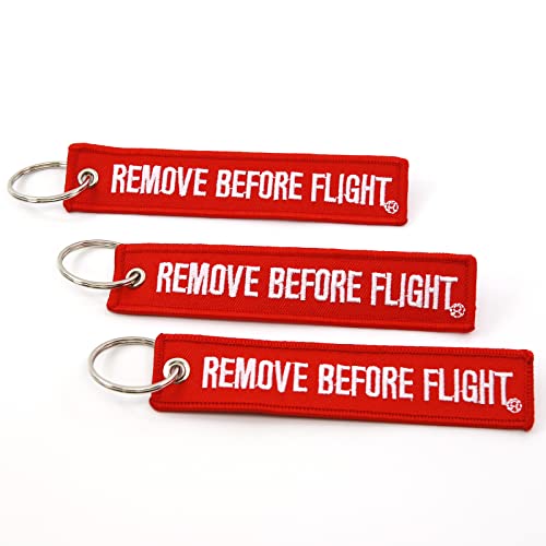 Rotary13B1 Remove Before Flight Key Chain - 3 Pack Red #TOP5