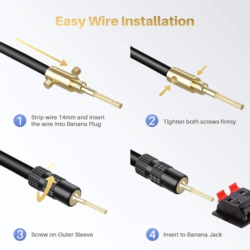 Conector de altavoz para cable de audio receptor cine en casa y placa de pared 6