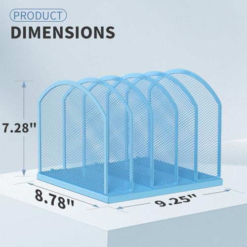 image for Gawerk 5-Section Vertical Desktop Organizer, 5-Section Mesh File Folde