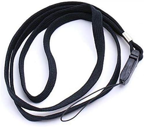 Black Lanyard 16 inch Length for ID Badge Holder Phone Camera Neck Strap Two Parts with Clasp by Noondl Stationary