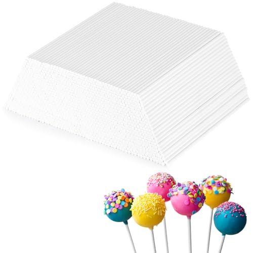 1000Pcs 6 Inch White Paper Lollipop Sticks, Paper Sucker Sticks, Cake Pop Stick For Cake Toppers, Chocolate,Cookie,Rainbow Candy