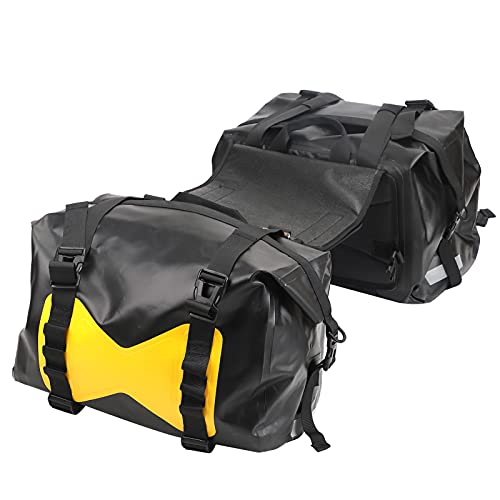 BAFOVY Bolso de Silla de Moneddle de Motocicleta, Bolsa de Equipaje de Moto de 25l Gran Capacidad de Gran Capacidad con Diseño Reflectante para Acampar Al Aire Libre, Giras, Aventuras