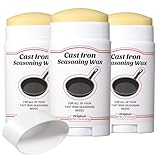the Set Includes: 3 pieces of 2.3oz maintenance wax; Ideal for cast iron seasoning, it keeps cast iron, carbon steel cookware and cutting boards in good shape for months; Great for daily care, ample supply ensures you won't run out; Easy and effectiv...